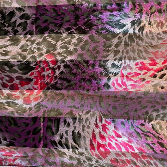 Leopard Oblong Scarf Pink, Purple, Black, Silver - Picture 5 of 6